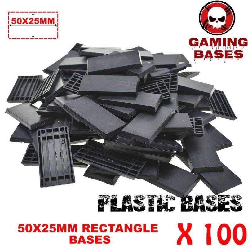 100Pcs 25x50mm miniature rectangular bases forge world warhammer 40k