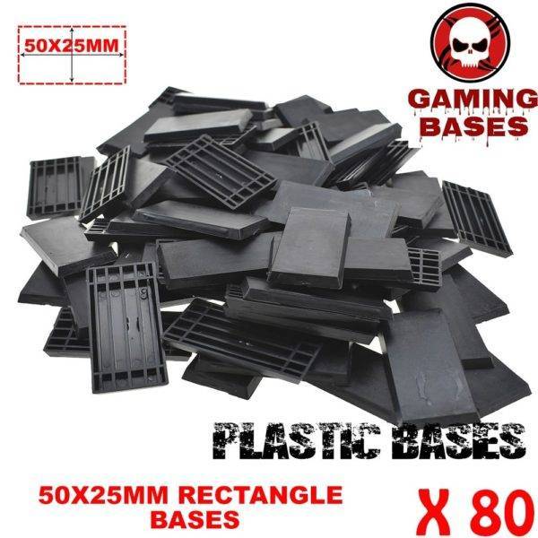 60Pcs 25x50mm miniature rectangular bases forge world warhammer 40k 50x25mm