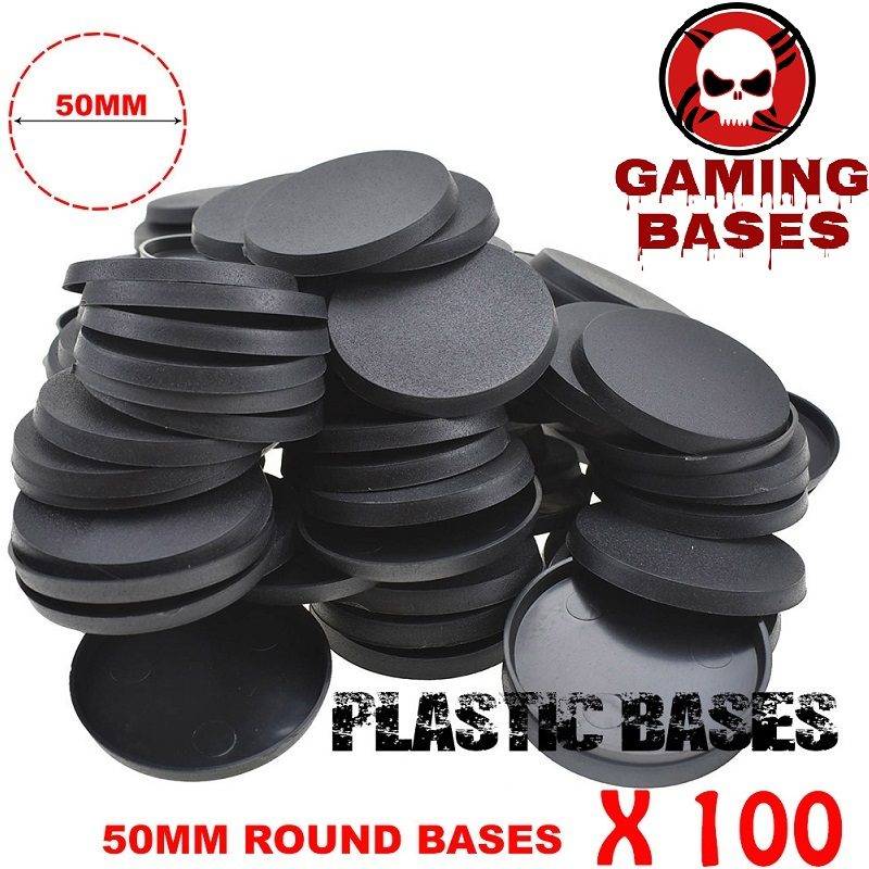 Lot 100Pcs 50mm miniature round bases wargaming WH40k