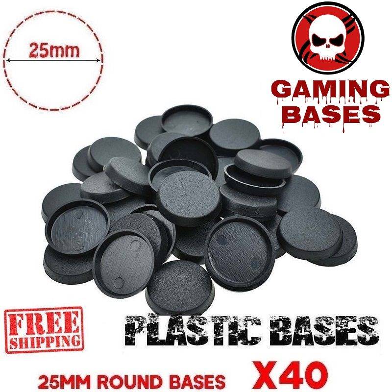 Lot 40Pcs 25mm Round Plastic Base gaming bases WRH 40K