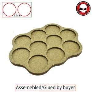 Gaming Bases Movement Tray 10 x 32mm round Derangements Shape Movement Tray Round 32mm distance: 2.5mm 