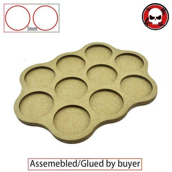 Gaming Bases Movement Tray 10 x 32mm round Derangements Shape Movement Tray Round 32mm distance: 5mm
