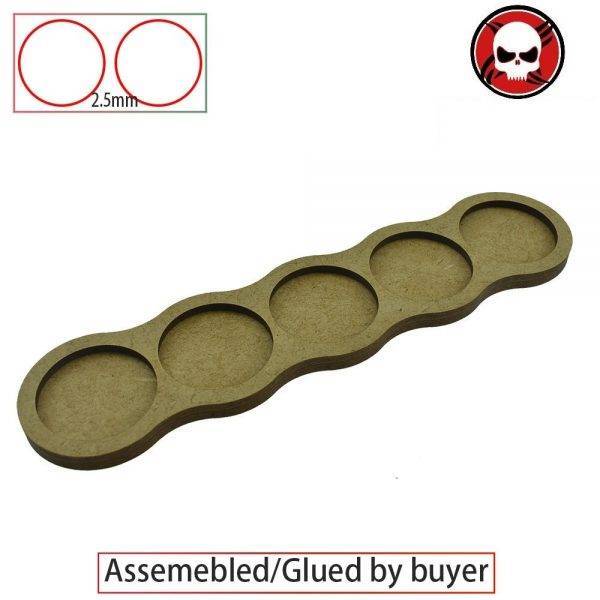 Gaming bases 5 bases x 32mm round movement Tray line Shape Movement Tray Round 32mm distance: 2.5mm