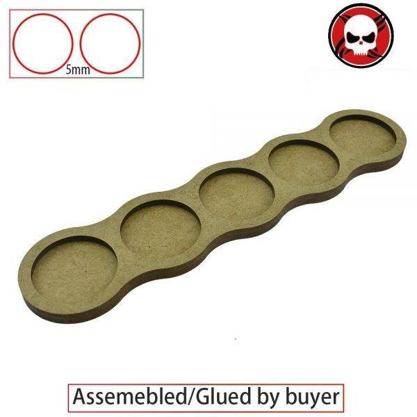 Gaming bases 5 bases x 32mm round movement Tray line Shape Movement Tray Round 32mm distance: 5mm