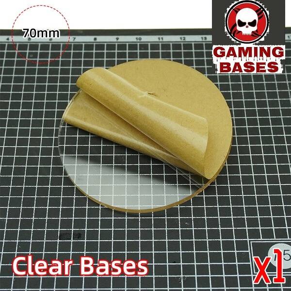 70mm round TRANSPARENT / CLEAR BASES for Miniatures wargame 70mm Color: 1 bases