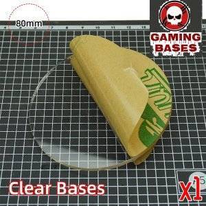 80mm round TRANSPARENT / CLEAR BASES for Miniatures wargame 80mm Color: 1 bases 