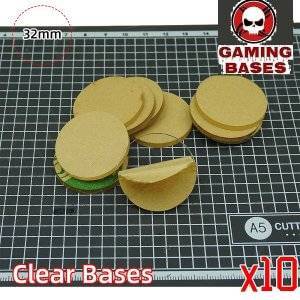 32mm Round clear bases -TRANSPARENT -CLEAR BASES for Miniatures 32mm color: 10 bases|20 bases|30 bases|40 bases|5 bases|50 bases 