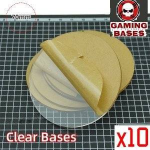 70mm round TRANSPARENT / CLEAR BASES for Miniatures wargame 70mm Color: 10 bases 