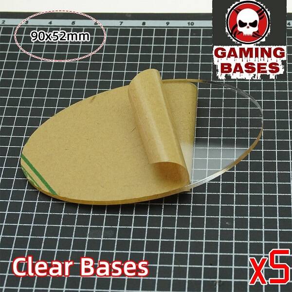 TRANSPARENT/CLEAR BASES for wargame oval bases 90x52mm 90x52mm Color: 5 bases