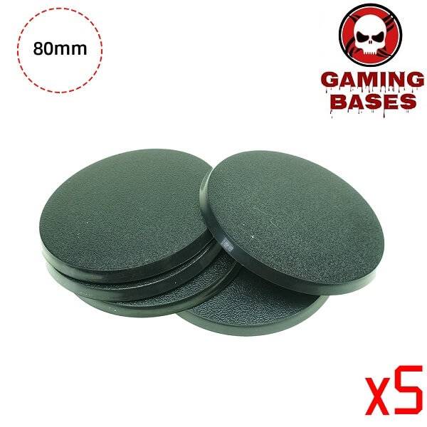 Gaming bases- 80mm round bases 80mm Color: 5 bases