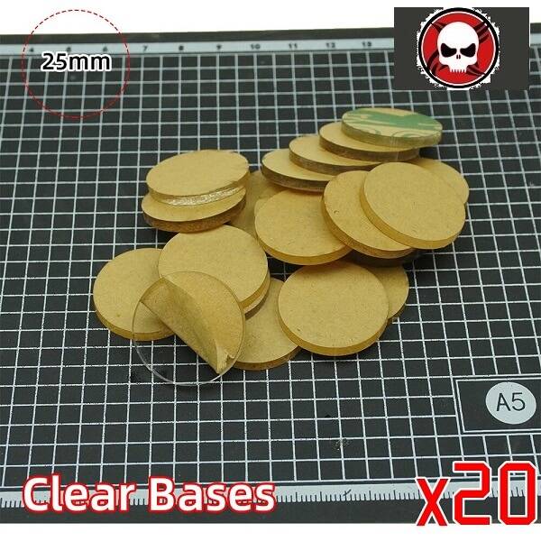 25mm Round clear bases TRANSPARENT-CLEAR BASES for Miniatures 25 mm color: 10 bases|20 bases|30 bases|40 bases|5 bases|50 bases
