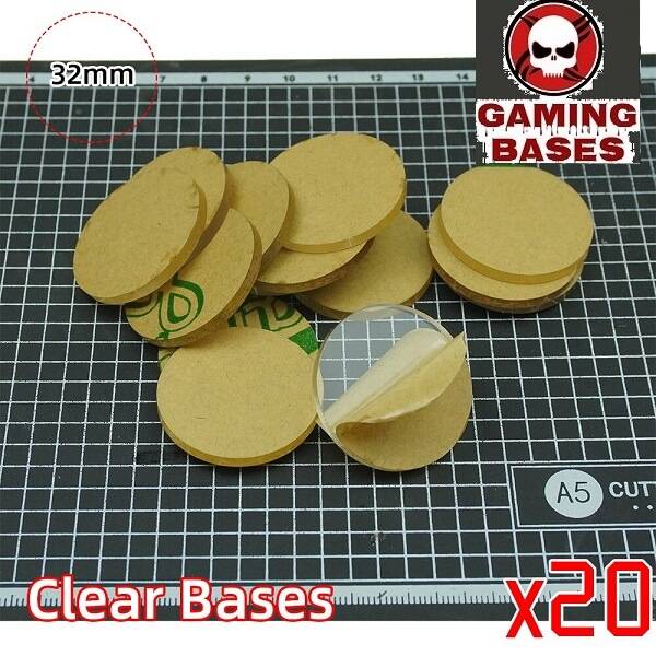 32mm Round clear bases -TRANSPARENT -CLEAR BASES for Miniatures 32mm color: 10 bases|20 bases|30 bases|40 bases|5 bases|50 bases