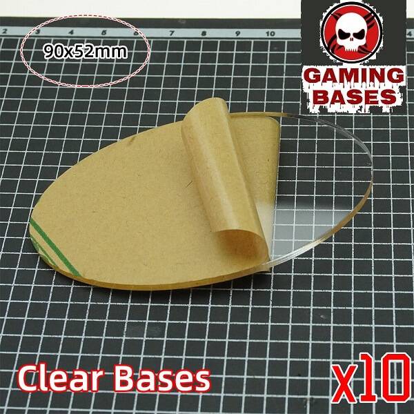 TRANSPARENT/CLEAR BASES for wargame oval bases 90x52mm 90x52mm Color: 10 bases