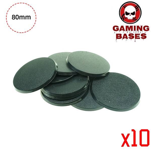 Gaming bases- 80mm round bases 80mm Color: 10 bases