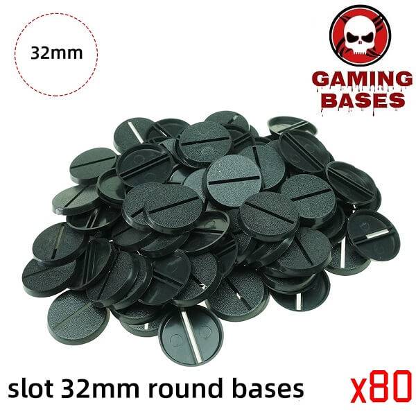32mm Round Slot bases for gaming miniatures and table games 32mm Color: 80