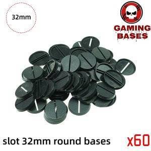 32mm Round Slot bases for gaming miniatures and table games 32mm Color: 60 