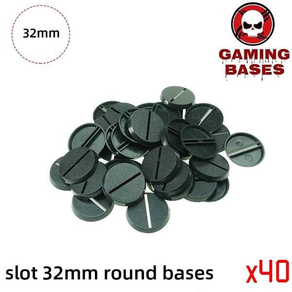 32mm Round Slot bases for gaming miniatures and table games 32mm Color: 40