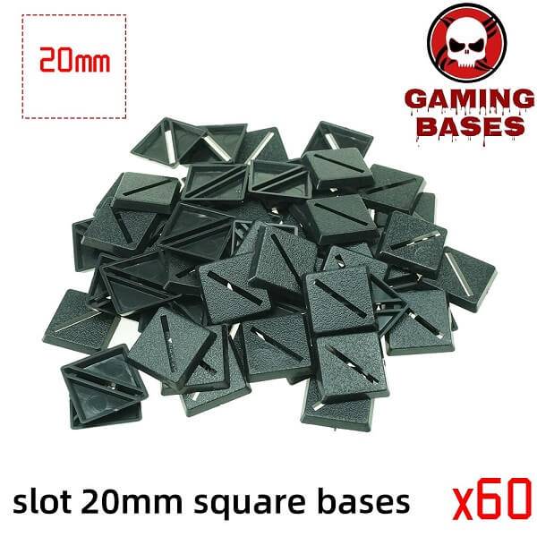 Slot 20mm square plastic bases 20mm Color: 60