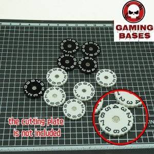 GamingBases World – Wound Counter – dial plate 20mm-00-99 color: Black|White 
