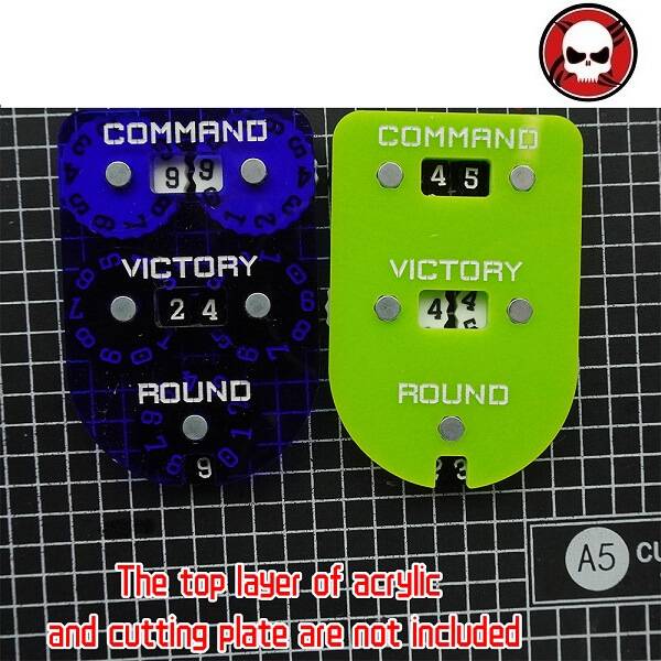 GamingBases World – Wound Counter – dial plate 20mm-00-99 color: Black|White