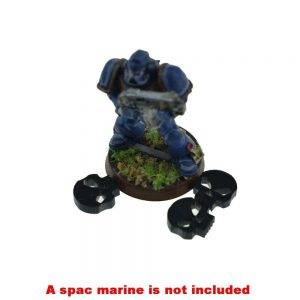 Wargame Base World – Wound Markers – Black Acrylic Skulls