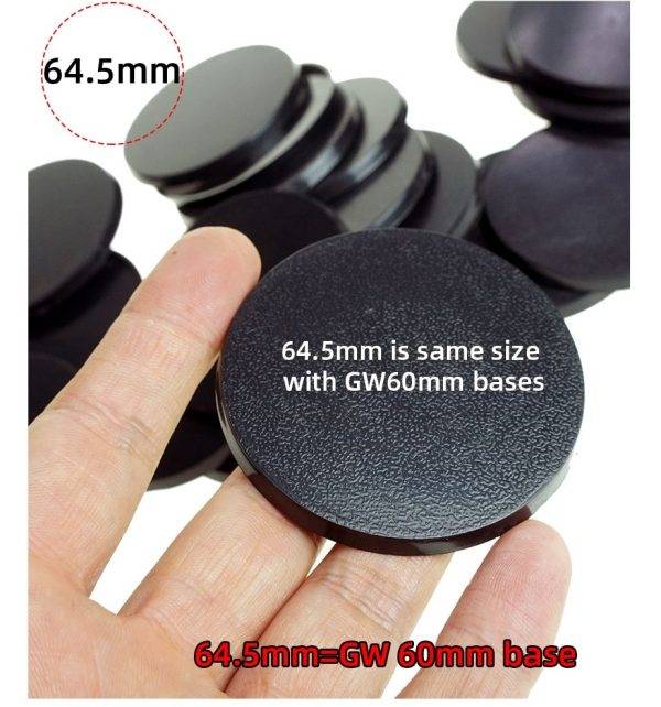 Round 64.5mm Bases for Games Plastic Black Bases Resin Figure Resin Kit Bases