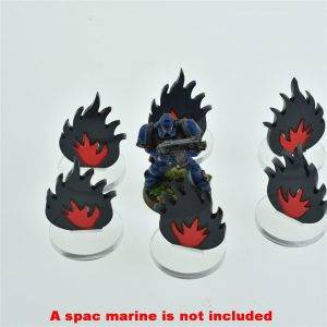 Wargame Base World – Wound Markers – Fire Markers (5)