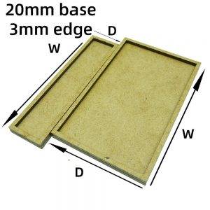 Wargame Base World – wargame Movement Tray – 20mm bases with 3mm edge