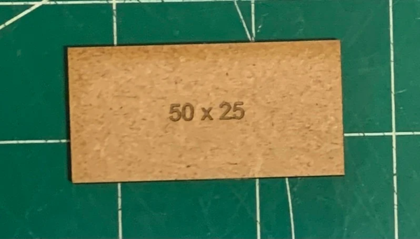 Rectangle 25 X 50Mm MDF Bases