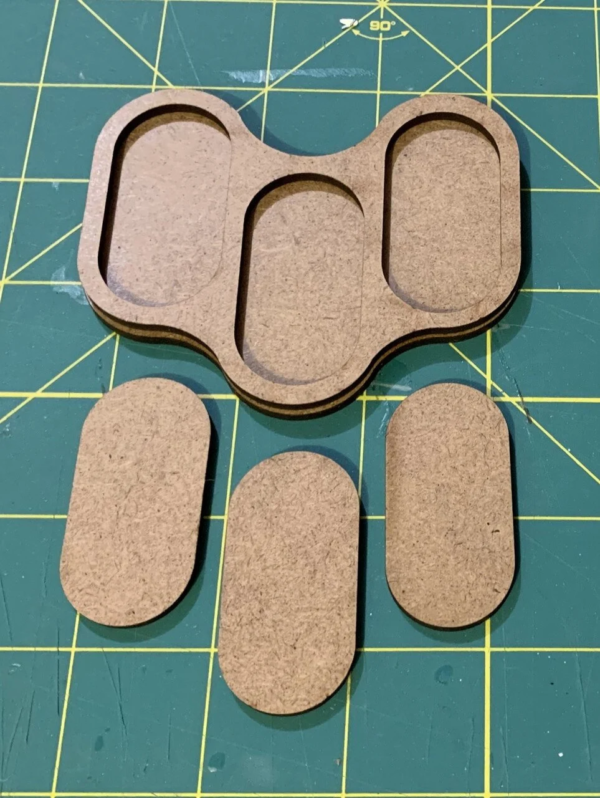 Pair of Cavalry (Mounted) Offset Figure Movement Trays – MDF