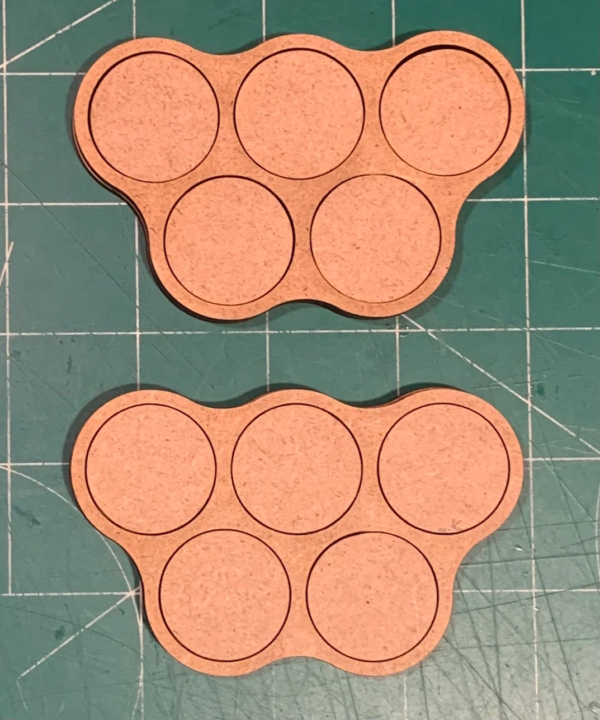 Pair of 25Mm (5) Figure MDF Movement Trays 3/2