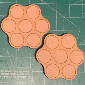 Pair of 25Mm Seven (7) Figure Cluster MDF Movement Trays